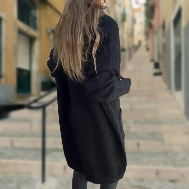 Knitted Open Front Long Sleeve Knitted  Cardigan